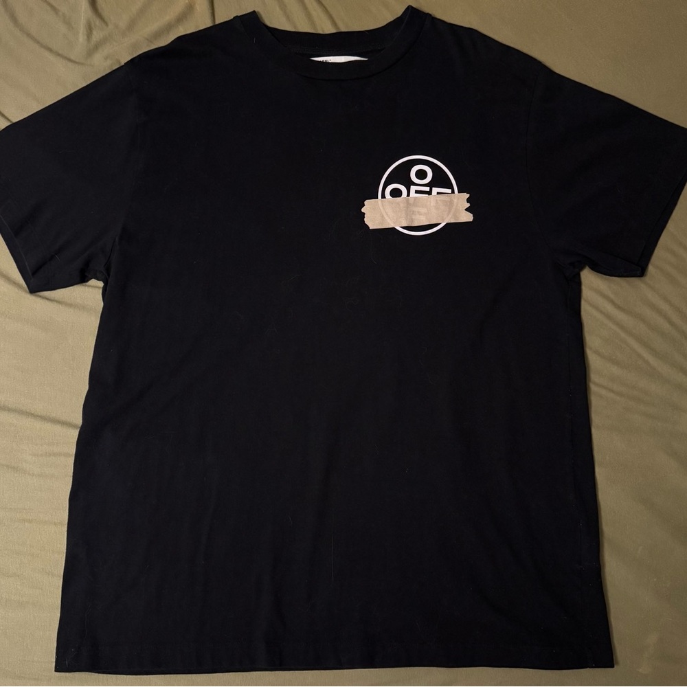Off-White Black Tee with Graphic Logo